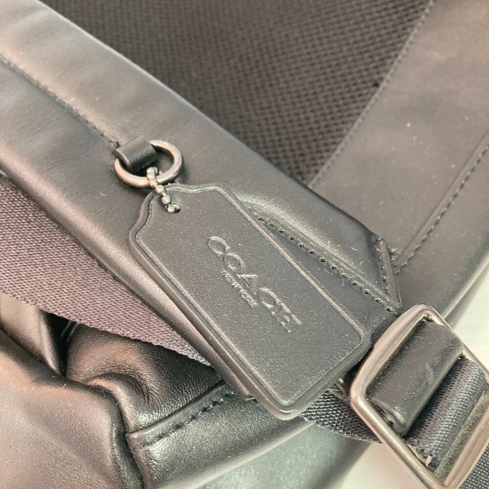 Coach Black Leather Men's Backpack - Picture 11 of 15